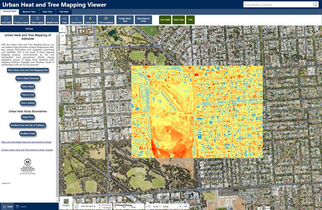 Urban Heat and Tree Mapping Viewer | SA Gov